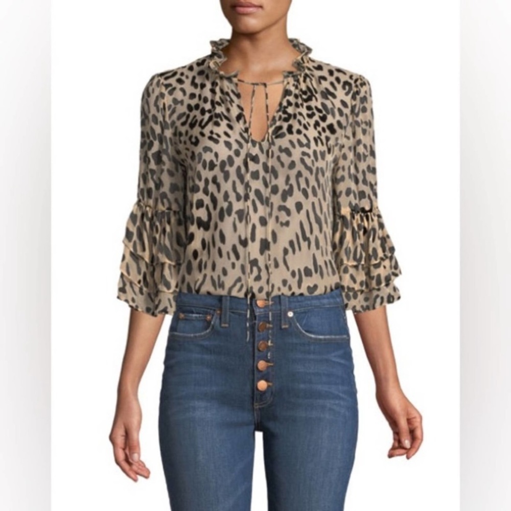 Alice + Olivia Leopard Print Blouse
